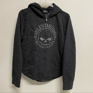 Harley Davidson Willie G Skull Zip Hoodie Women XL